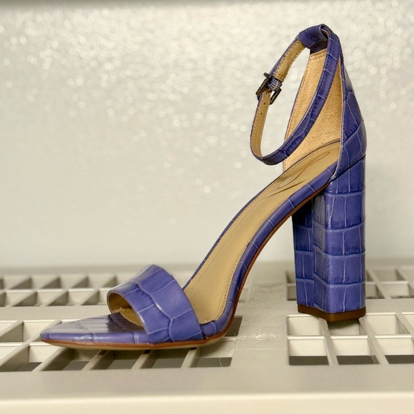 NWOB Sam Edelman Yaro Dusty Violet Ankle Strap Block Heel Sandal Size 8 1/2 - Picture 3 of 11
